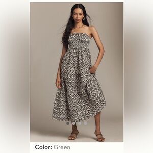 Anthropologie Strapless Black and White Dress